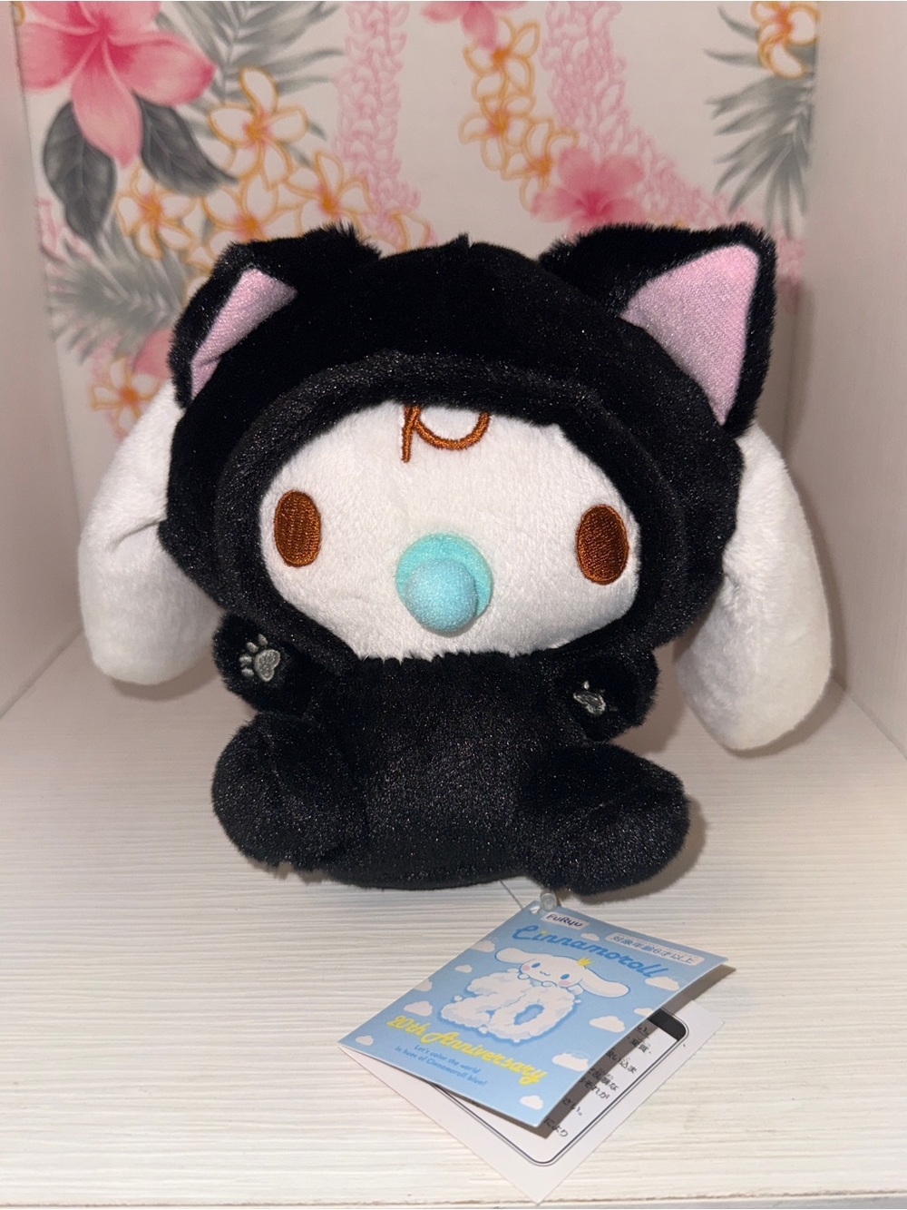 Sanrio Cinnamoroll Plush milk  in Black Cat Hoodie - Cute Collector Plush